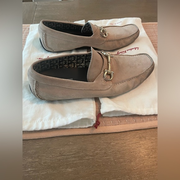 SALVATORE FERRAGAMO Parigi Bit Driving Moccasin Cotton Calf Suede US Size 11 - Picture 5 of 13